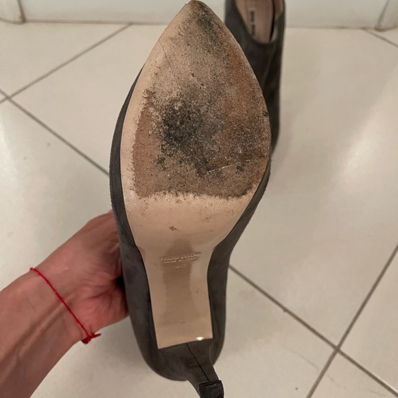 Miu miu ankle boots 5” heel. Suede. Gray color size 40 - Picture 5 of 9